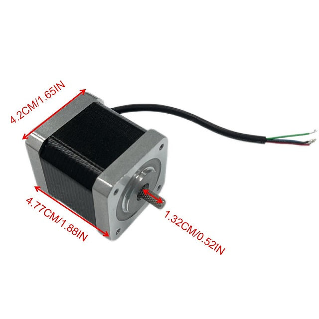 Hot Sale High performance NEMA 17 42 mm stepper motor HEMM-17D6405-07 with 13.2 mm hatching knurling shaft - single shaft for placement machines, automatic equipment, 3D printers