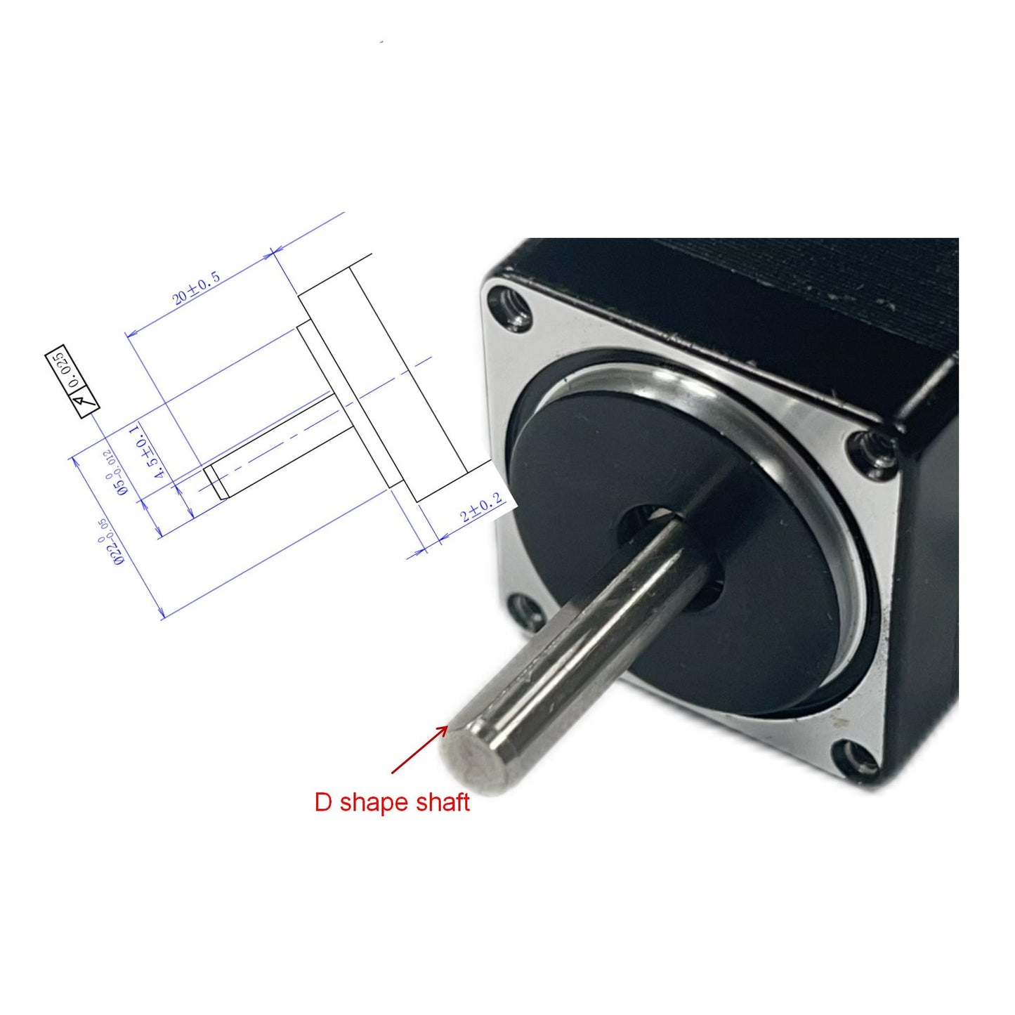 Factory Direct Sale HEMM 11D1401-01 Nema 11 28x28mm 45mNm Hybrid Stepper Motor with D shape Shaft for CNC Machine